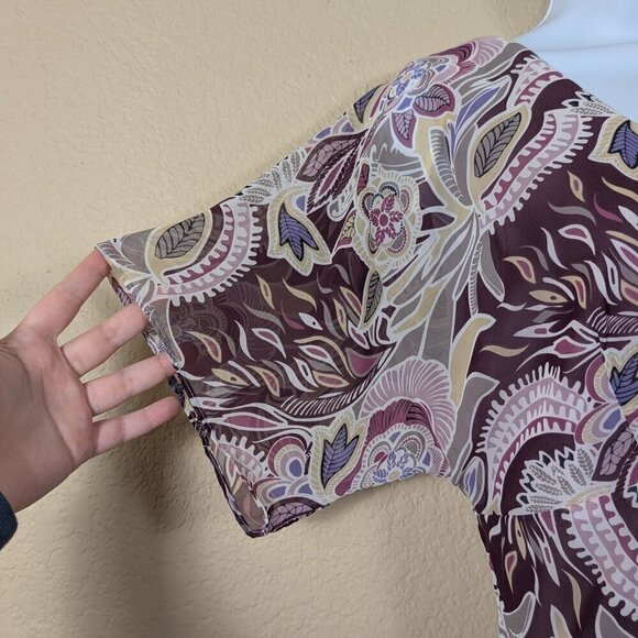 Vtg Y2K 90s Rabbit Rabbit Rabbit Floral Midi Dress Babydoll Flutter Fairy 10 - Picture 3 of 10